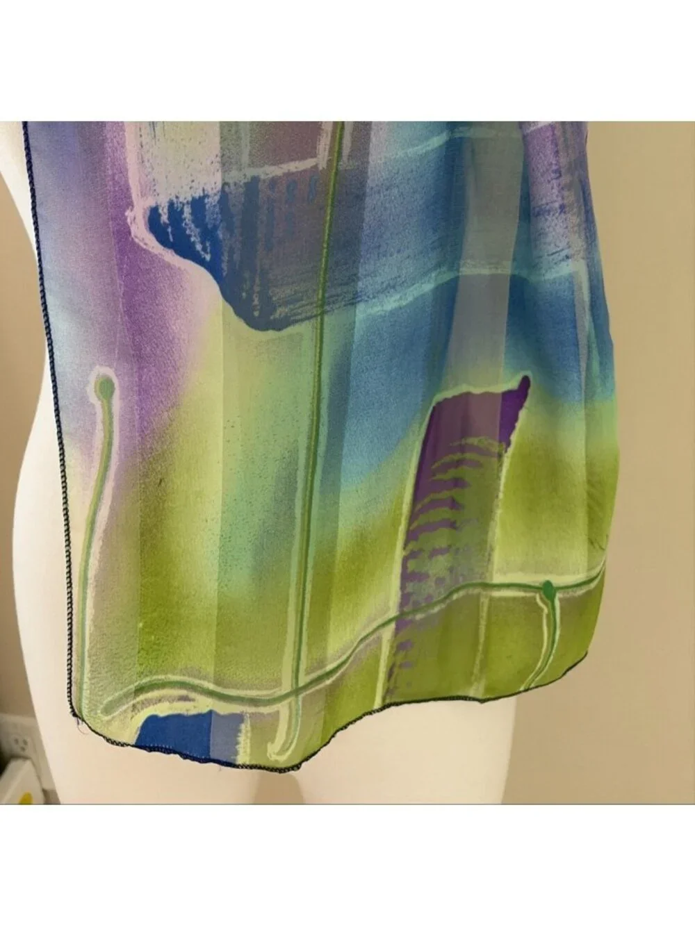 VTG Abstract Print Silky Scarf 60X13